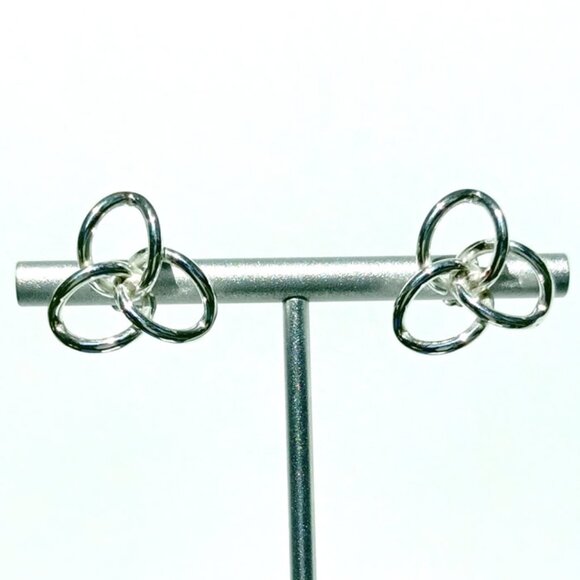 KartiKart Mexican Sterling Silver 925 Interlooping Earrings - Picture 3 of 7